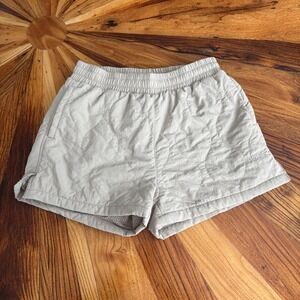 SACRE Quilted Puffer Athletic Shorts Stone Grey Size S